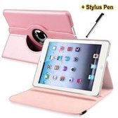 geschikt voor iPad Mini / Mini 2 roze 360 draai case hoes map + stylus