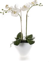 Kunst orchidee 50 cm wit in pot