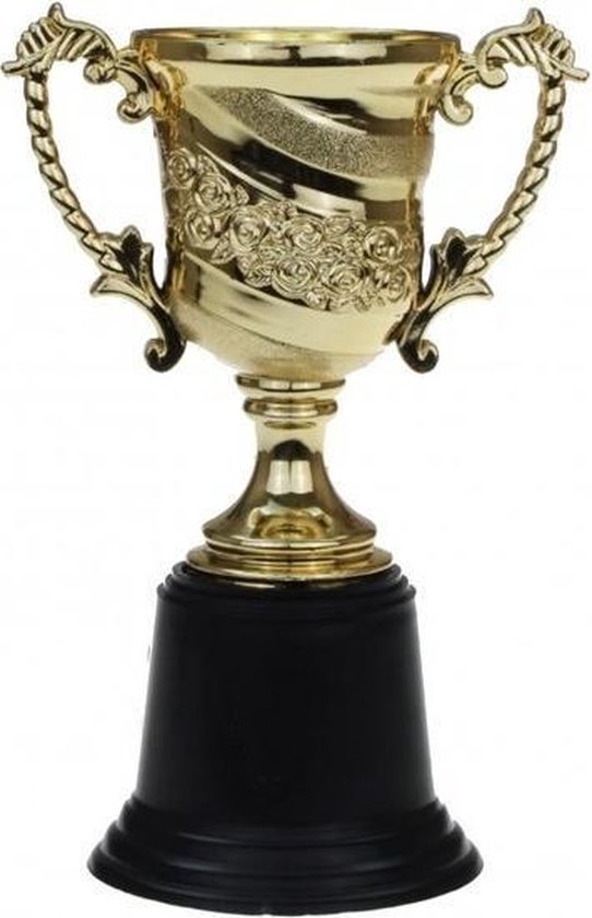 Gouden trofee/prijs beker met oren 15 cm | bol.com