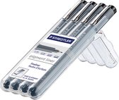 5x Staedtler fineliner Pigment Liner opstelbare box met 4 stuks (0,1 - 0,3 - 0,5 en 0,7mm)