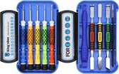 DELTACO VK-52, Smartphone reparatie gereedschap set, 10 stuks, Precisie CRV, blauw