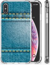 Geschikt voor iPhoneX | Xs Siliconen Hoesje Design Jeans