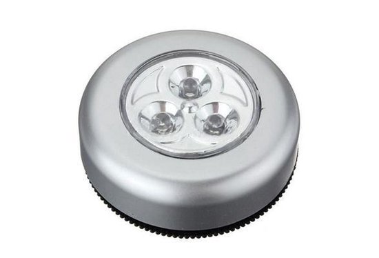 Luxe Zilveren Zelfklevende LED Druklampen Set - 3 Stuks | Werkt Zonder  Stopcontact |... | bol.com