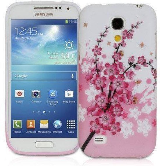 Concreet bestrating oneerlijk silicone gel hoesje cover roze bloemen Samsung Galaxy s4 mini I9195 |  bol.com