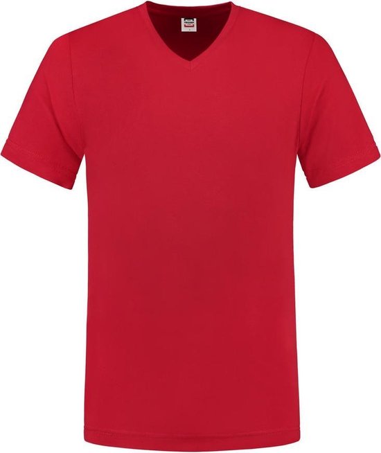 T-shirt Tricorp col V ajusté - Décontracté - 101005 - Rouge - taille XL