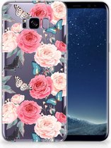 Geschikt voor Samsung Galaxy S8 Plus TPU siliconen Hoesje Butterfly Roses
