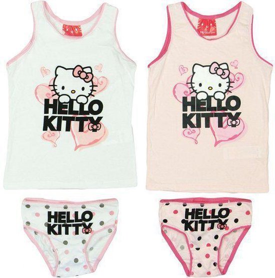 Hello Kitty Ondergoed Hempje + Slip (Set van 2)-Maat: 122/128 | bol.com