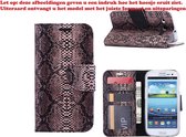 Xssive Hoesje voor Samsung Galaxy A5 2016 A510 Boek Hoesje Book Case Slangen Print Donker Bruin