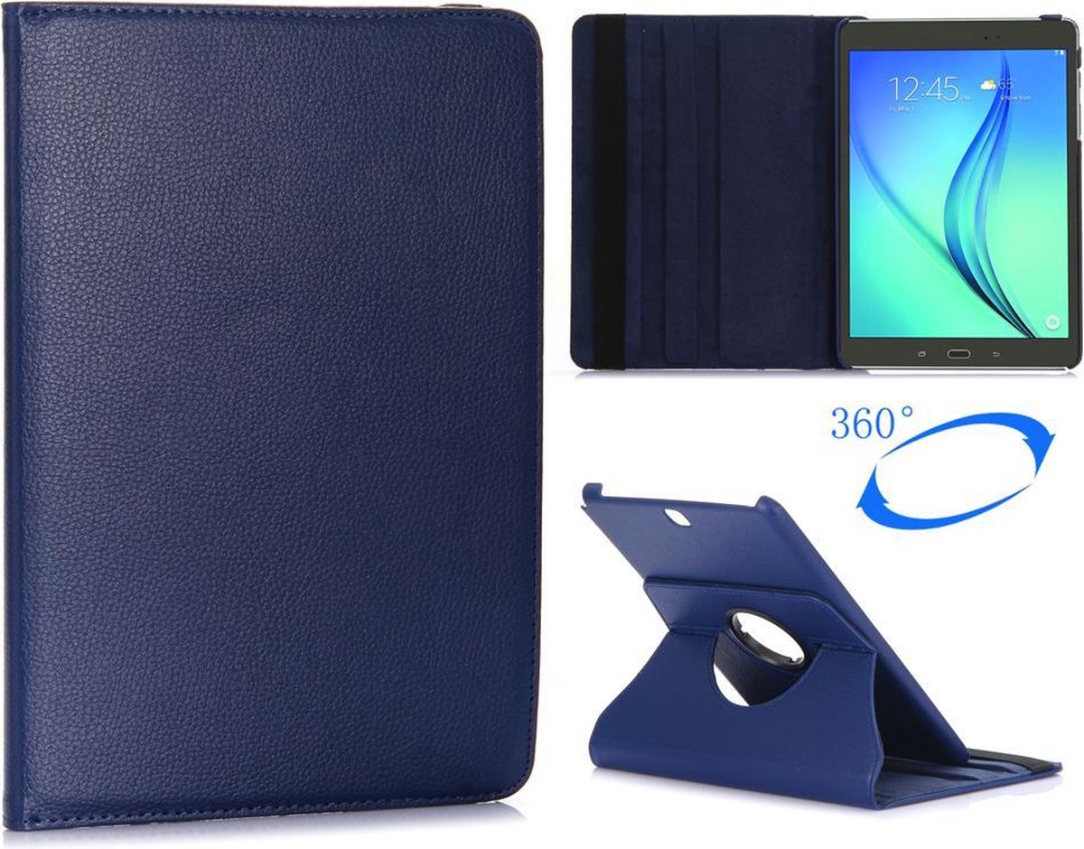 Samsung Galaxy Tab A 9.7, Klap standaard 360 graden hoes, Blauw