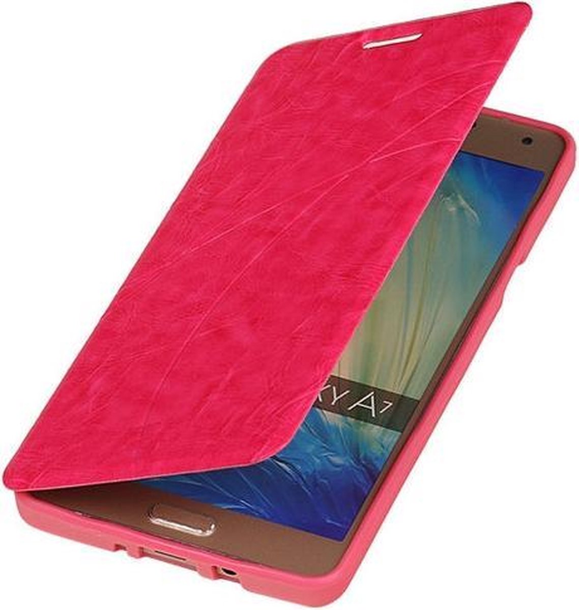 Bestcases Roze TPU Booktype Motief Hoesje Samsung Galaxy A7 A700F (2015)