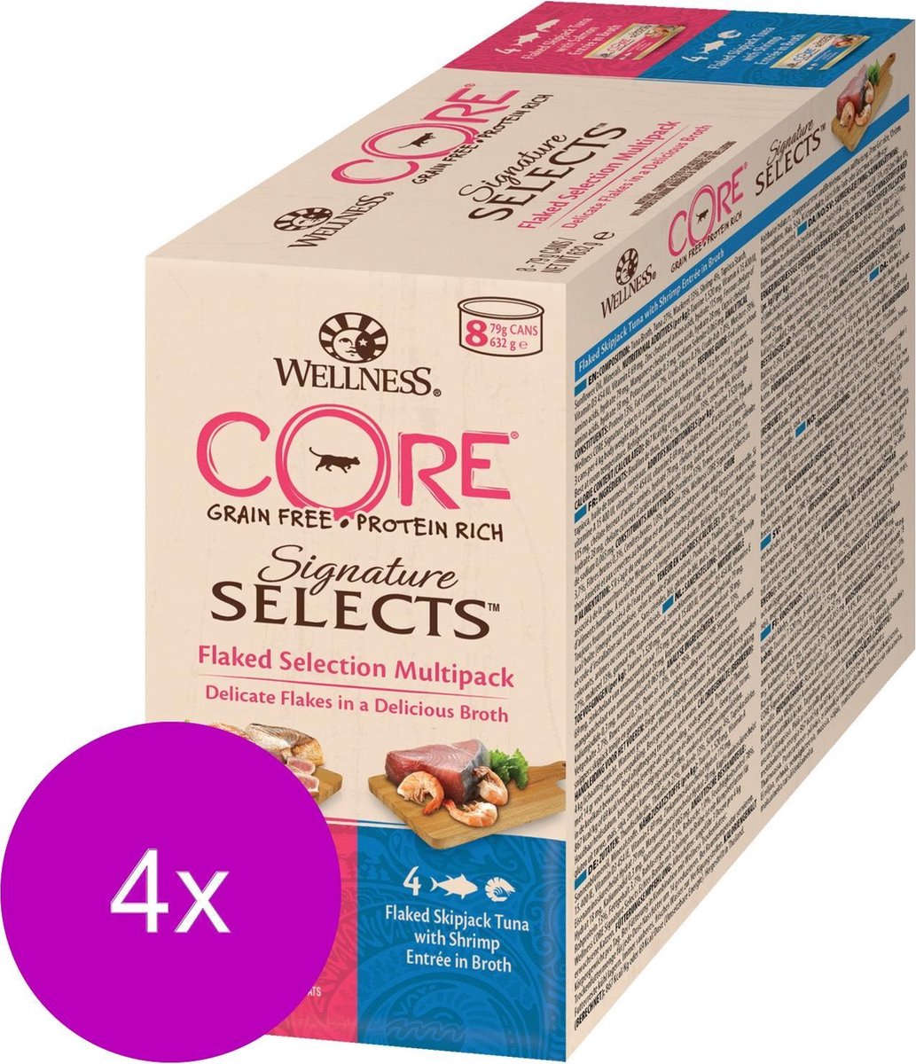 Wellness Core Signature Selects Flaked Multi-Pack - Kattenvoer - 4 x Mix 8x79 g