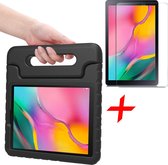 Hoes geschikt voor Samsung Galaxy Tab A 10.1 2019 - Screen Protector GlassGuard - Kinder Back Cover Kids Case Hoesje Zwart & Screenprotector