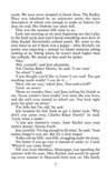 Page de livre avec le chiffre '7' et la continuation de l'histoire, y compris des dialogues.