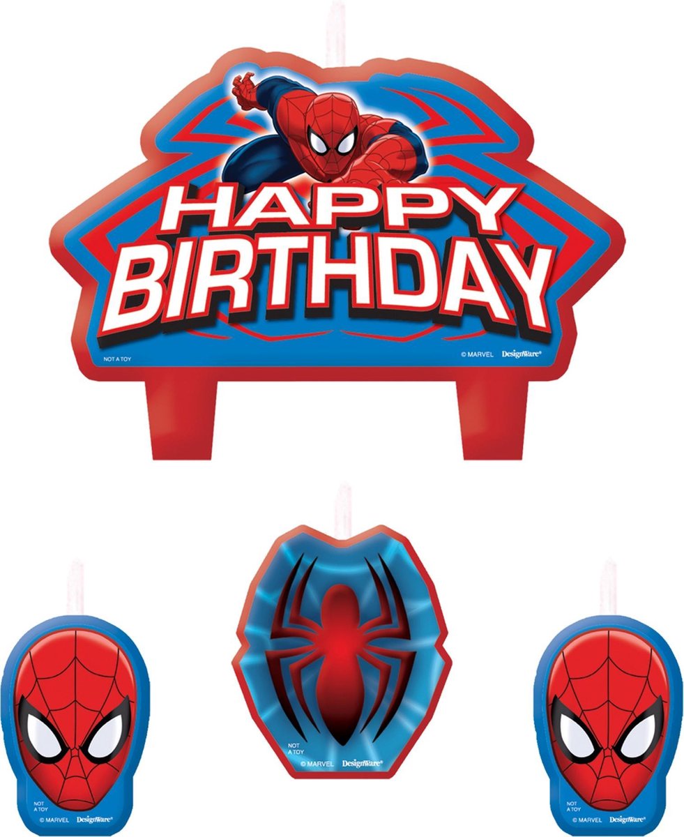 4 bougies d'anniversaire Spiderman™ - Objet de décoration de fête