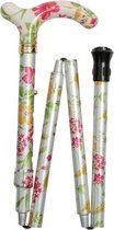 Opvouwbare wandelstok Chelsea – crèmekleurig/bloemen