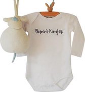 Baby Rompertje met tekst  Papa’s Kanjer | Lange mouw | wit | maat 62/68