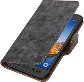 Grijs Mini Slang booktype wallet cover hoesje voor Samsung Galaxy S7 Active