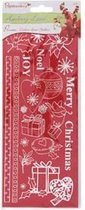 Outline linen sticker (2pk) - henbury lane poinsettia