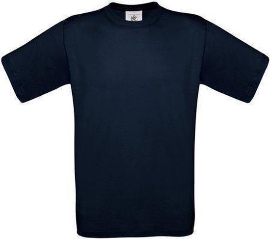 B&C Exact 150 Heren T-shirt Navy Maat XXXL (onbedrukt - 5 stuks)