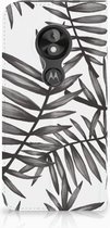 Motorola Moto E5 Play Uniek Standcase Hoesje Leaves Grey