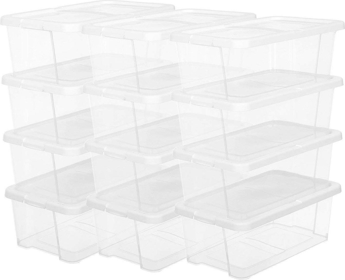 Kunststof Opbergboxen voor Schoenen - Transparant - Set van 12