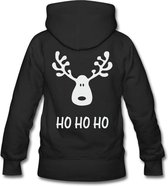 hippe kersttrui Ho Ho Ho voor heren hooded sweater black Small