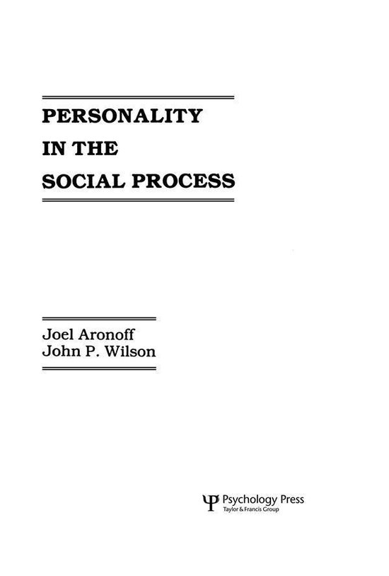 Personality in the Social Process - cover