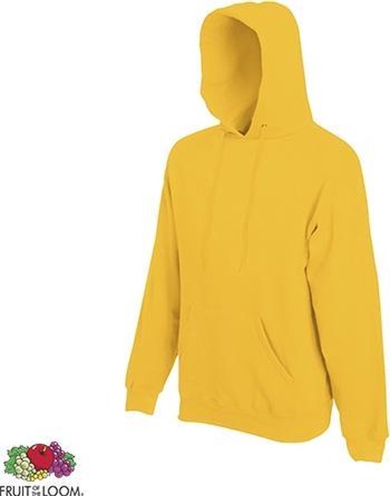 Fruit of the Loom Hoodie - Sunflower - Maat XXL - dubbellaagse capuchon