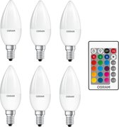6 stuks - Osram LED kaarslamp E14 4.5W/RGBW 250lm incl. afstandsbediening