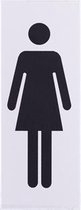 Aluminium deurbordje pictogram: Dames toilet | 5 jaar garantie | Zelfklevend | 130x50x0,5 mm