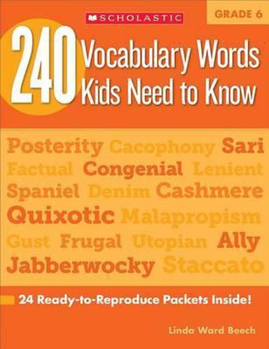 Boek cover 240 Vocabulary Words Kids Need to Know: Grade 6 van Linda Beech (Paperback)