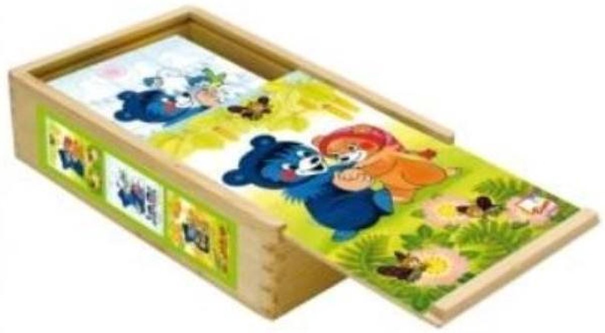 Bino Blokkenpuzzel Baribal Junior 20 X 13 X 5 Cm Hout 16-delig