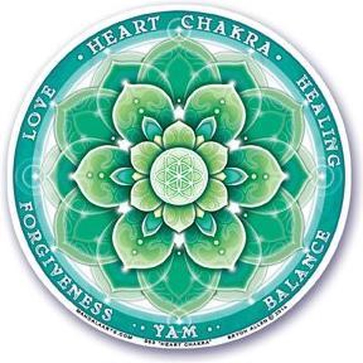 Raamsticker 4e chakra - 10.5 cm
