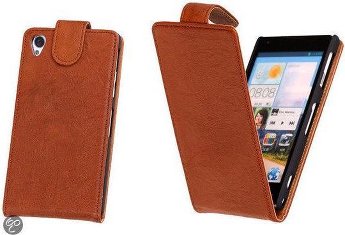 BestCases Bruin Kreukelleer Flipcase Sony Xperia Z1