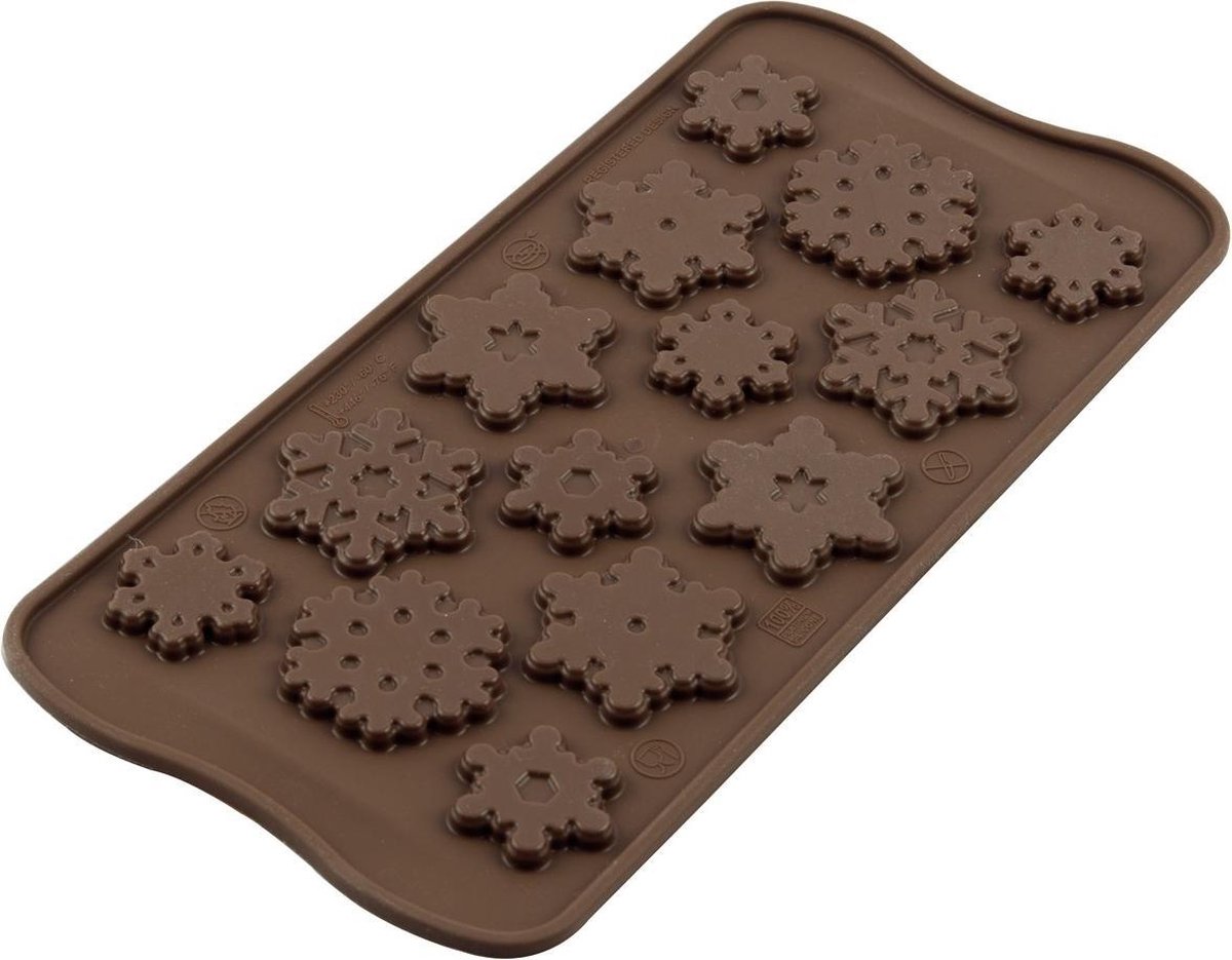 Silikomart siliconen Chocolade Mal - Sneeuwvlokken - 29 ml