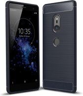 Armor Brushed TPU Back Cover - Sony Xperia XZ2 Hoesje - Blauw