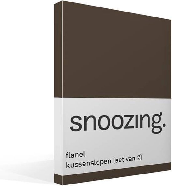 Snoozing - Flanelle - Snoozing Taies d'oreiller - Set de 2 - 50x70 cm - Marron