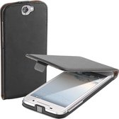 Lelycase zwart eco leather flipcase HTC One A9 hoesje
