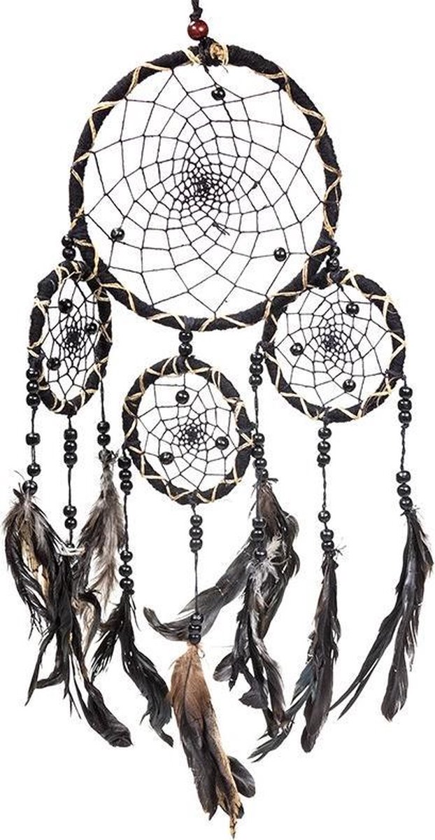 Phoenix Import Mani Bhadra Dromenvanger Zwart met Veren (15 x 40 cm)