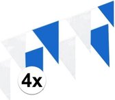 4x Vlaggenlijnen blauw/wit 10 meter