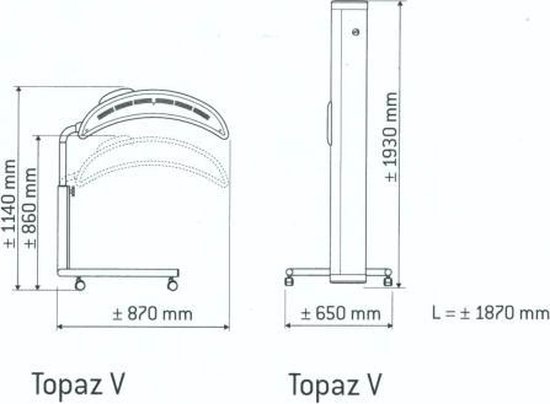 Hapro Zonnehemel Topaz 10/1 V - kantelbaar - verrijdbaar - met gezichtsbruiner - 2 jaar garantie
