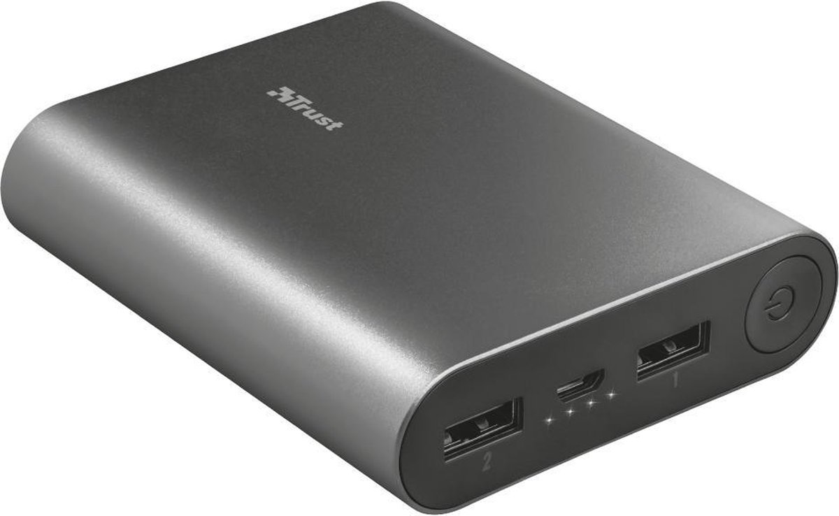 Trust Luco - Powerbank - 10.000 mAh - 2 USB poorten - Snel laden functie