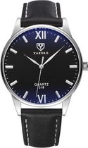 Yazole - heren horloge - zwart -  40 mm - I-deLuxe verpakking