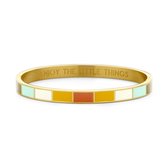 CO88 Collection Majestic 8CB 90365 Stalen Bangle met Multi Kleuren - One-size (58 x 49 x 6 mm) - Goudkleurig / Multi Kleuren