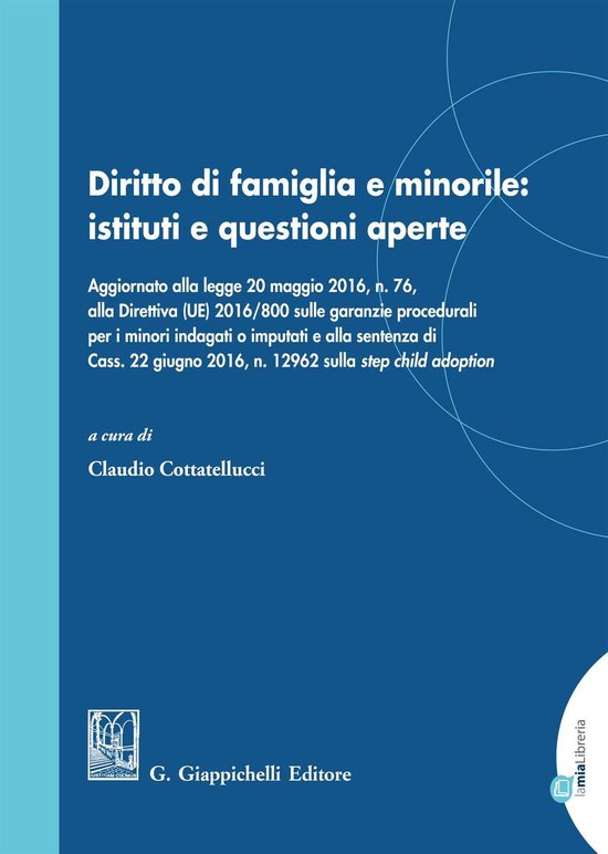 Diritto di famiglia e minorile: istituti e questioni aperte - cover