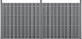 WPC Schuttingpaneel 11 planken met palen 185x376 cm grijs