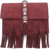 Handtas - Studs en Sterren - PU Kunstleer - 20x14 cm - Bordeaux - Dielay