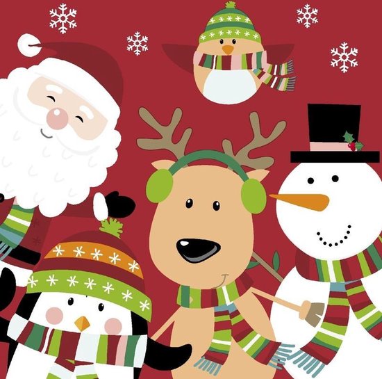 Schuine streep verhoging verkoudheid 40x Kerst servetten rood/figuren 33 x 33 cm voor kinderen - Kinder  servetten -... | bol.com