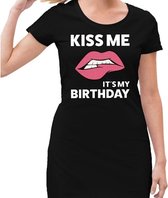 Kiss me it is my birthday jurkje zwart dames M (40)