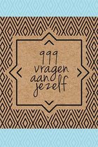 Omslag 999 vragen aan jezelf - Invuldagboek